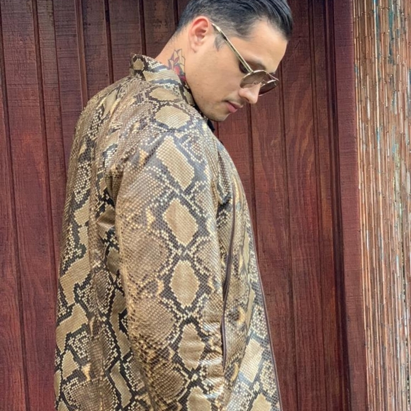 Python Snakeskin Leather Jacket Size-M - Picture 3 of 11